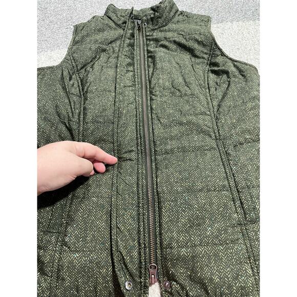 J. Jill Quilted Puffer Vest Womens SP Small Petite Herringbone Insulated Green - Picture 6 of 11